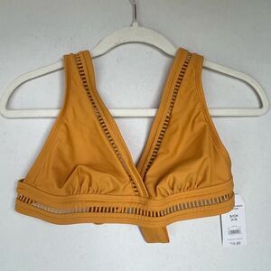 Brand New Women’s Time and Tru Yellow Bikini Top with Tie Back